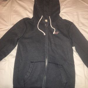 grey Hollister zip-up jacket